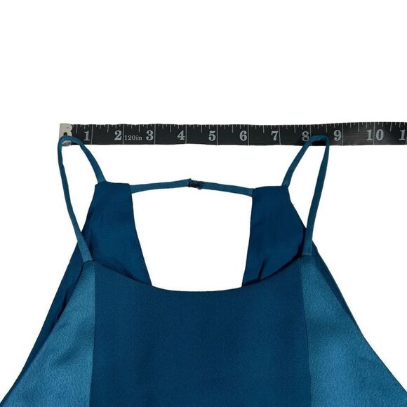 Parker New NWT Large Blue Satin Sleeveless Cutout Back Spaghetti top women’s - Picture 9 of 10